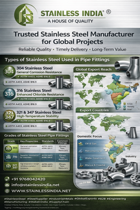 SS 347H 180° SR Elbow